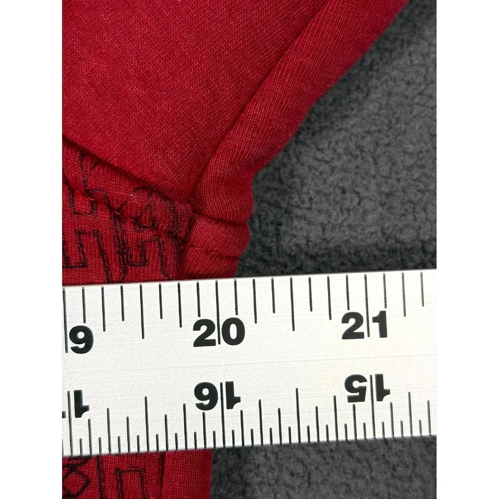VTG Tony Hawk Hoodie Boys L (14-16) Red Embroidered Rhino Sherpa Lined Full Zip